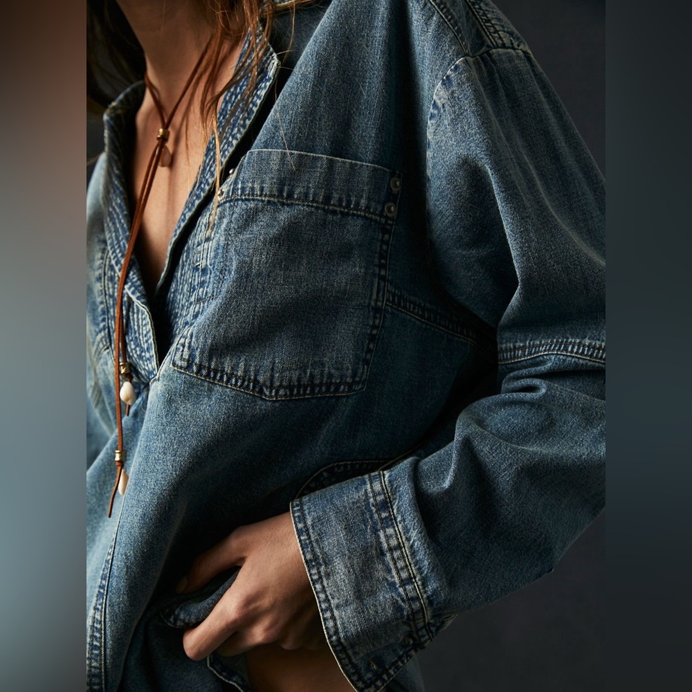 Free People Peyton Denim Pullover